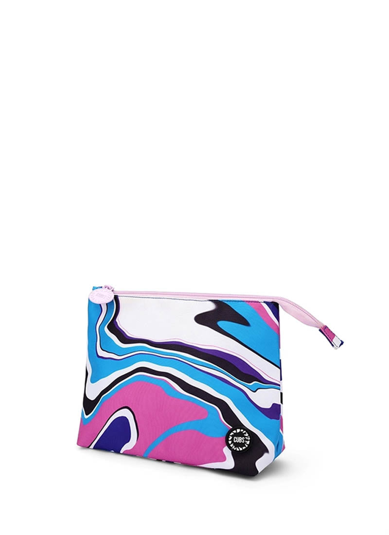 Pink And Turquoise Swirls Medium Pouch