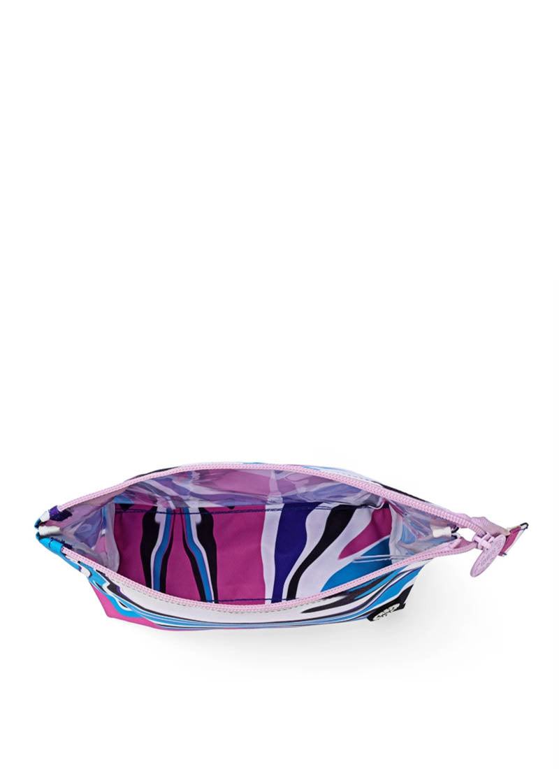 Pink And Turquoise Swirls Medium Pouch