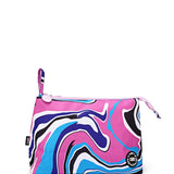 Pink and Turquoise Swirls Large Pouch