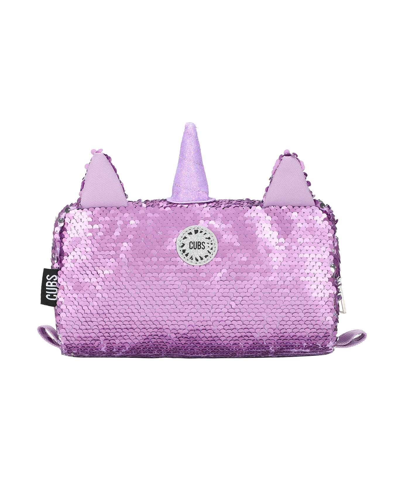 Cute Purple Unicorn sequin pencil case