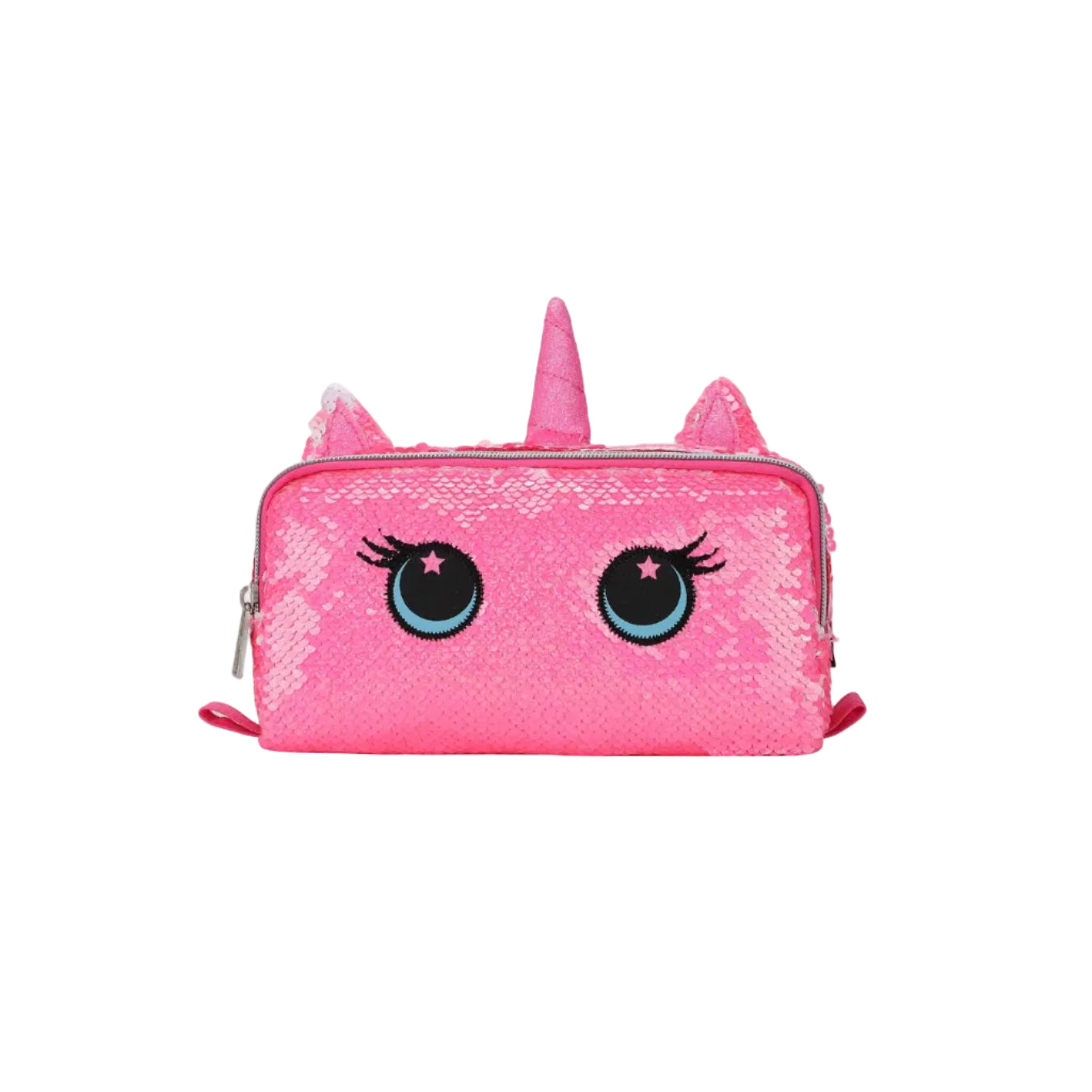 Cute Hot Pink Unicorn sequin pencil case