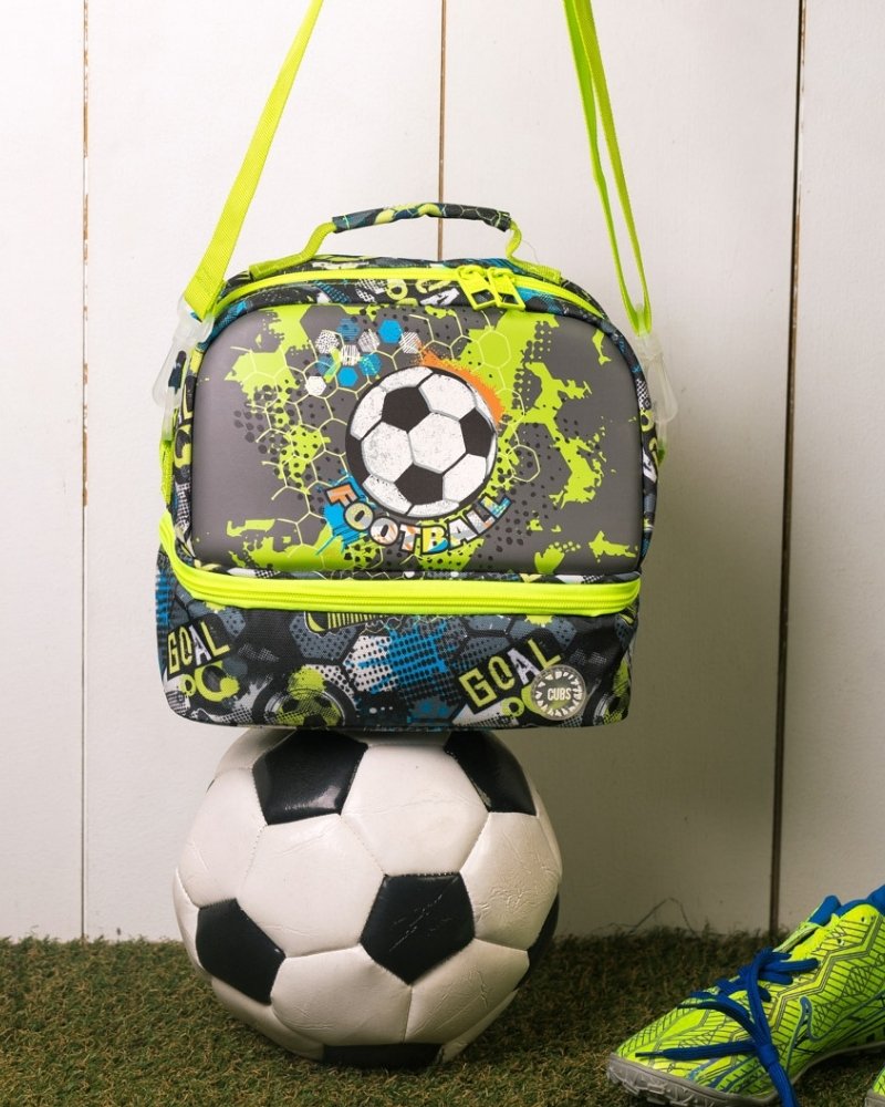 Football Blue Hard Top Lunch Bag