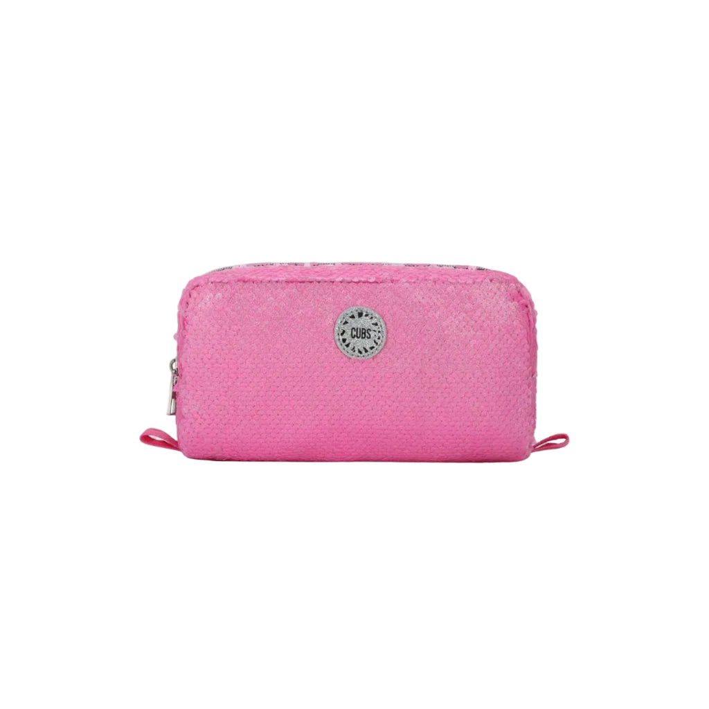 pink sequin pencil case