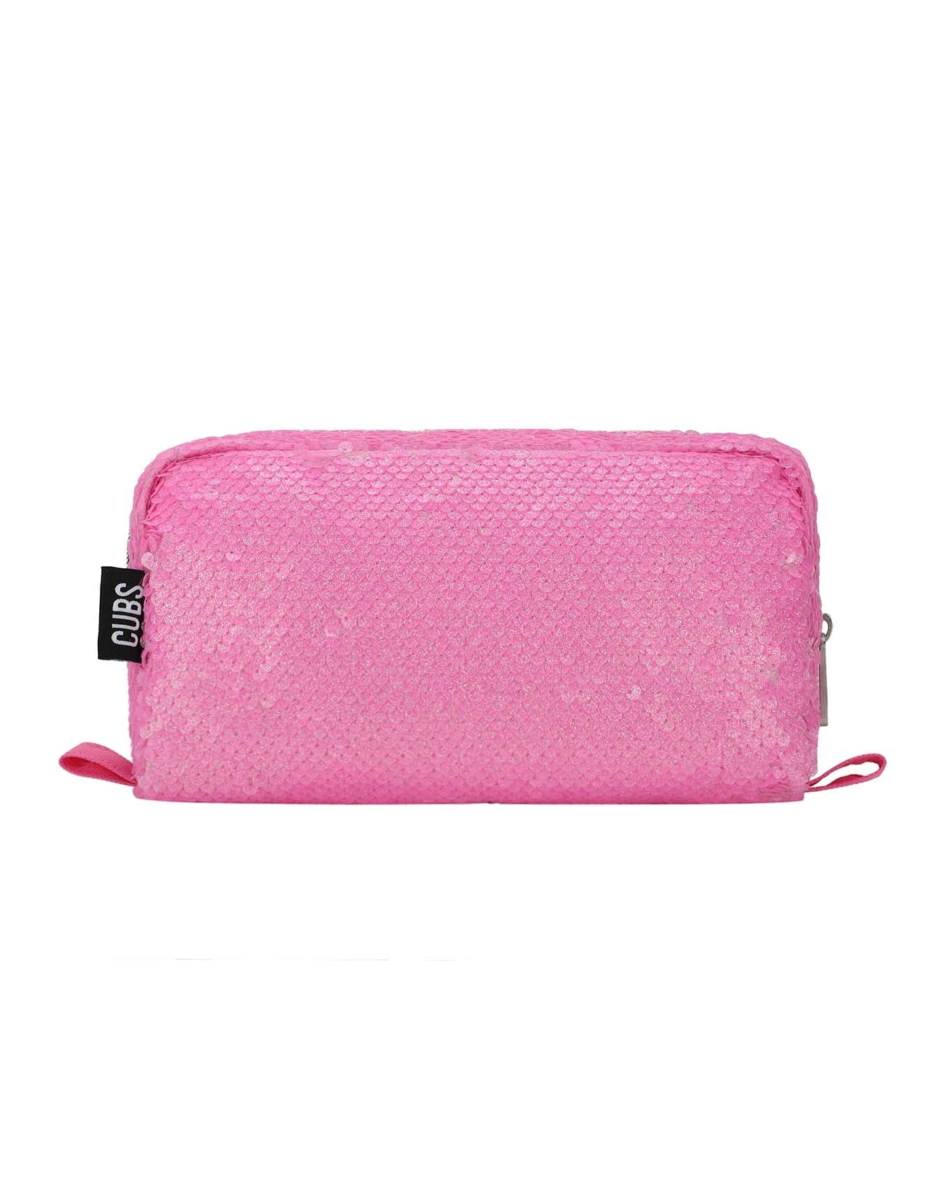 pink sequin pencil case