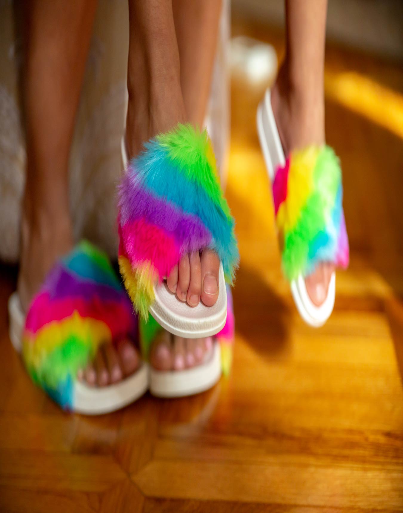Rainbow Fur Slide for Girls - CUBS Go Places