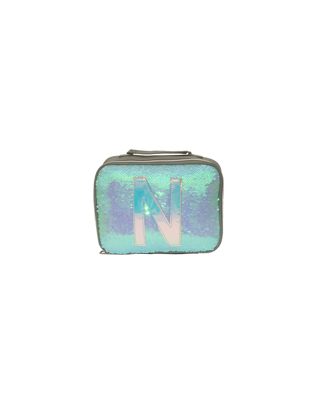 Unicorn Blue Sequin Lunch bag with Letter “N”