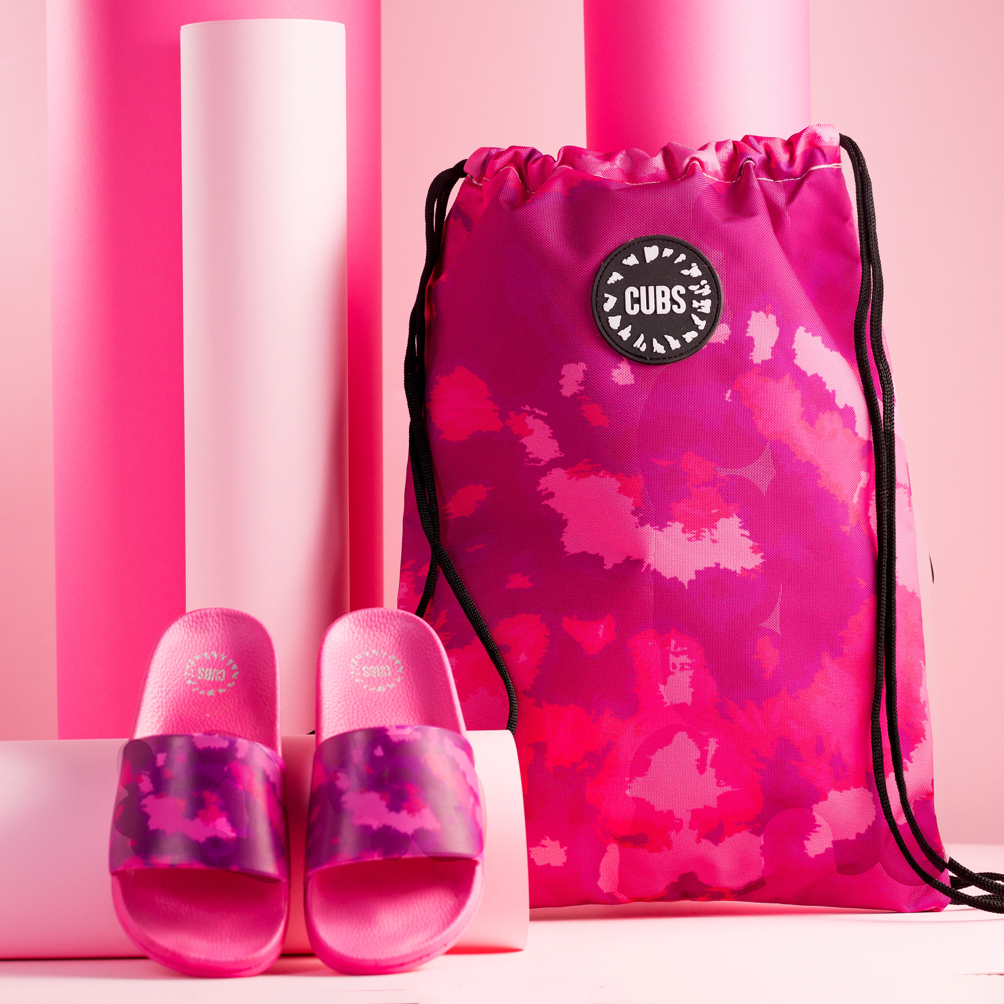 Super Hot Pink Tie Dye String Bag